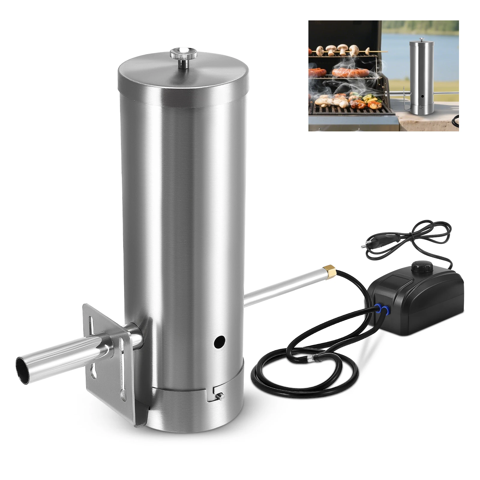 Upgrade Kalter Rauchgenerator Edelstahl Smoker BBQ zum Rauchen von Speisen, Fleisch, Räucherei, Premium-Zubehör, Grill-Rauchmaschine Image