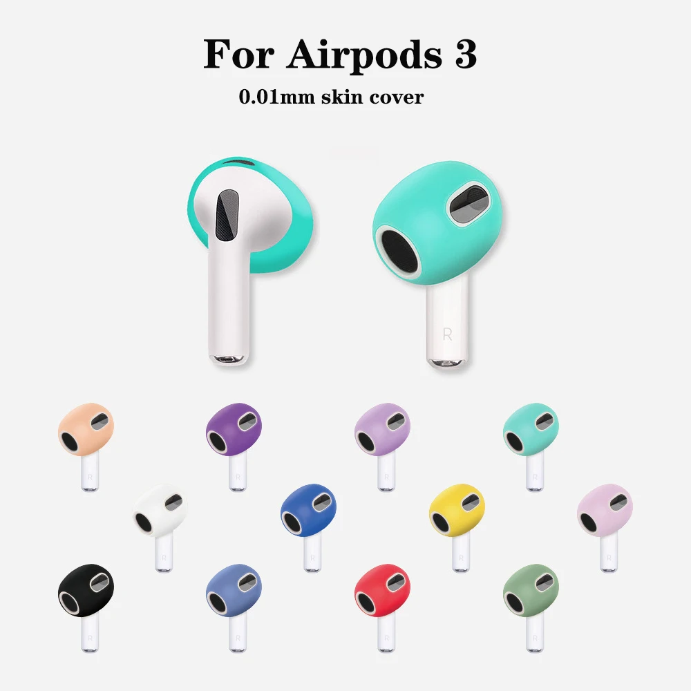 R Silikon-Ohrpolster für Apple Airpods 3. kabellose Kopfhörer, Schutzhülle, Kappen, Abdeckungen, Airpods3, Ohrpolster, Ohrstöpsel, 2 Stück/Paar Image