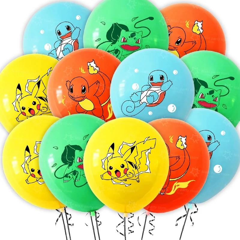 Neue Pokemon-Luftballons, Pikachu-Geburtstagsballons, Latexballon, Cartoon-Geburtstagsdekoration, 12 Zoll, rund, Partygeschenke, Geschenke, Spielzeug Image