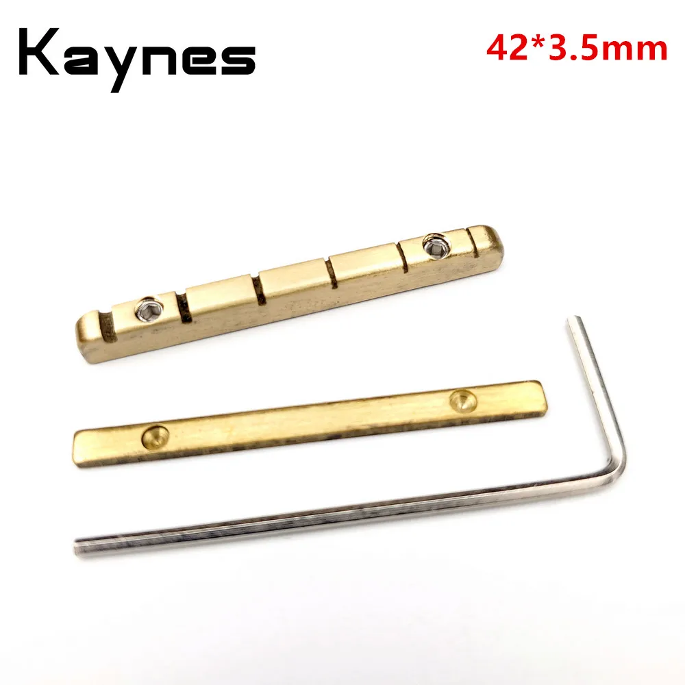 Einstellbare Messing Mutter Gitarre Messing Brücke Mutter 3,5*42mm Split Regulierung Mutter Ersatzteile Für ST TL elektrische Gitarre Image