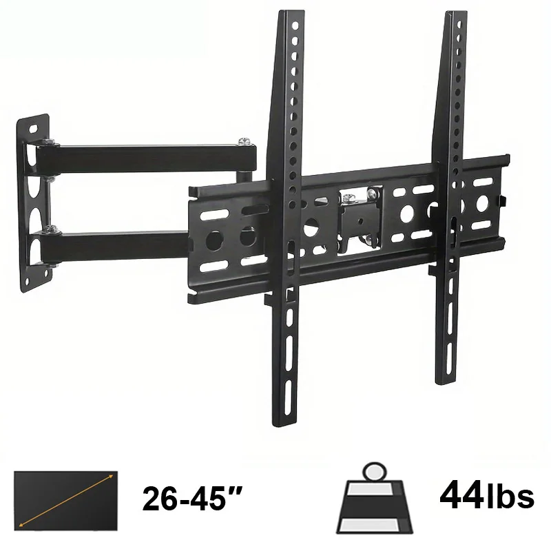 TV-Wandhalterung mit langem Arm für 26-45-Zoll-Fernseher – voll bewegliche Wandhalterung mit schwenkbarem und neigbarem Arm, belastbar bis zu 44 lbs Image