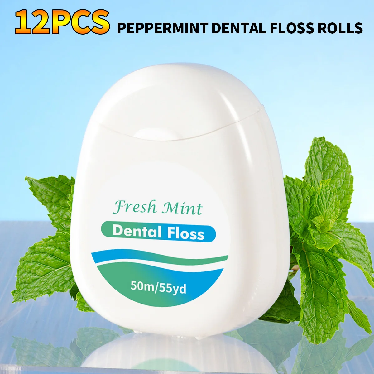 12 Stück, 6 Stück, 3 Stück – Mint Zahnseide-Rolle – 50 Meter, 1 Stück – Geeignet für persönliche Interdentalreinigungswerkzeuge Image