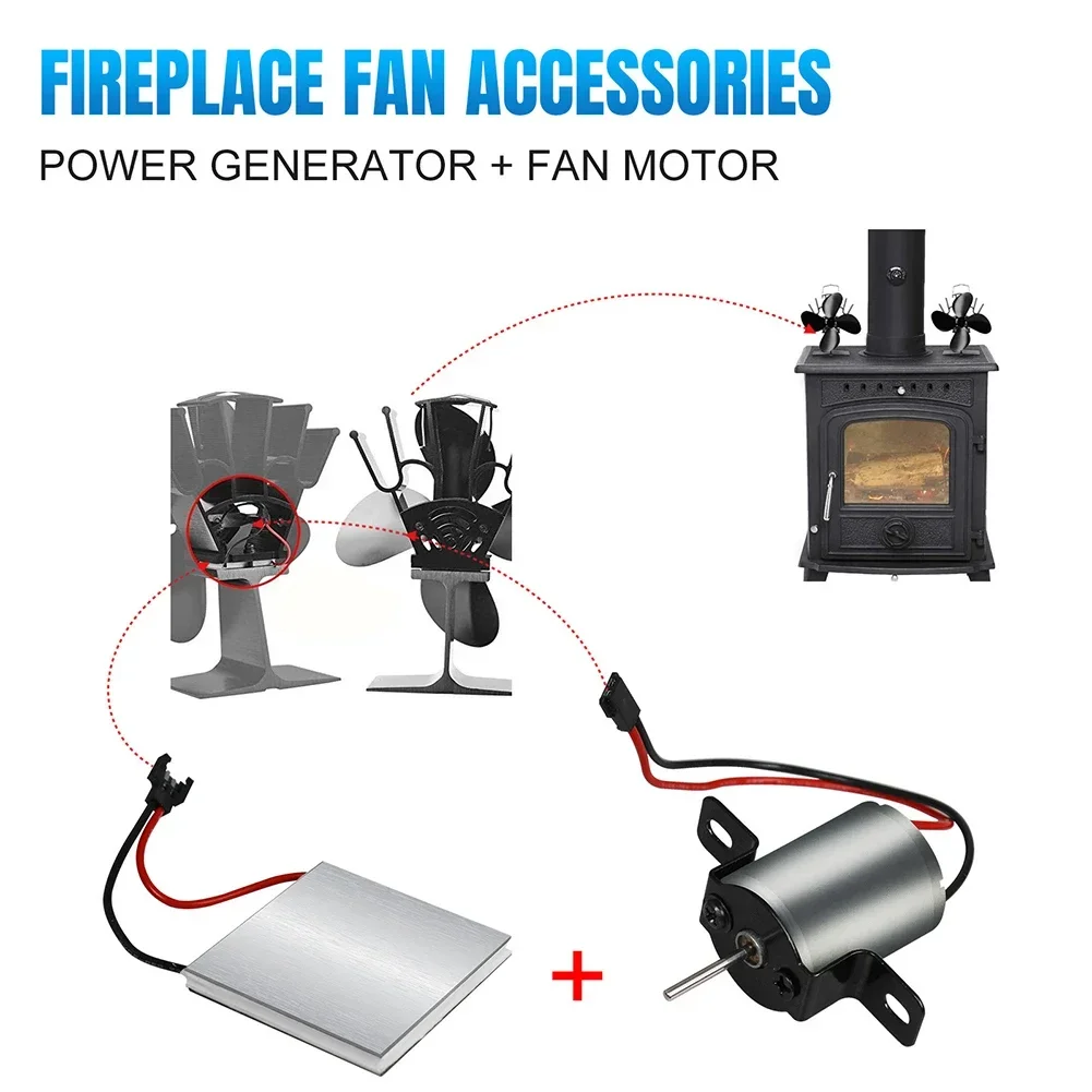 Kamin Fan Motor Reparatur Teile Thermische Stromerzeugung Blatt Kamin Ofen Fan Kamin Zubehör DIY Ersatz Kit