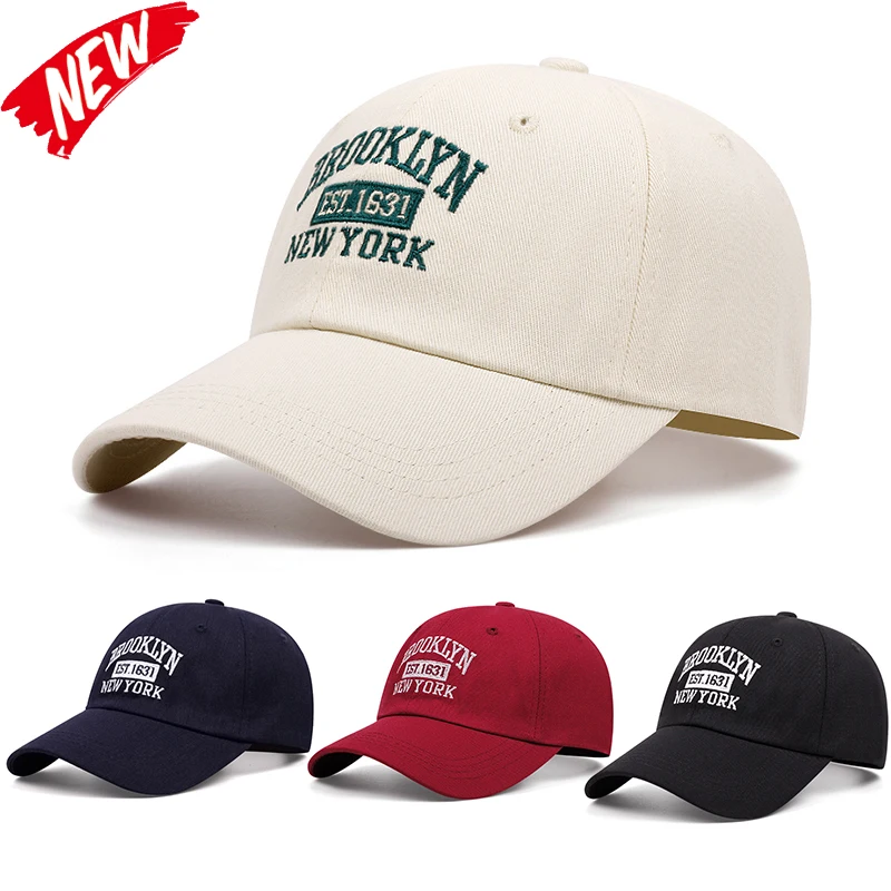 BROOKLYN 1631 Baseballkappe mit Buchstaben-Stickerei, für Erwachsene, verstellbar, modisch, Hip-Hop, Sport, Freizeit, Kappen, Trucker, Sonnenschutz, Cowboyhut Image