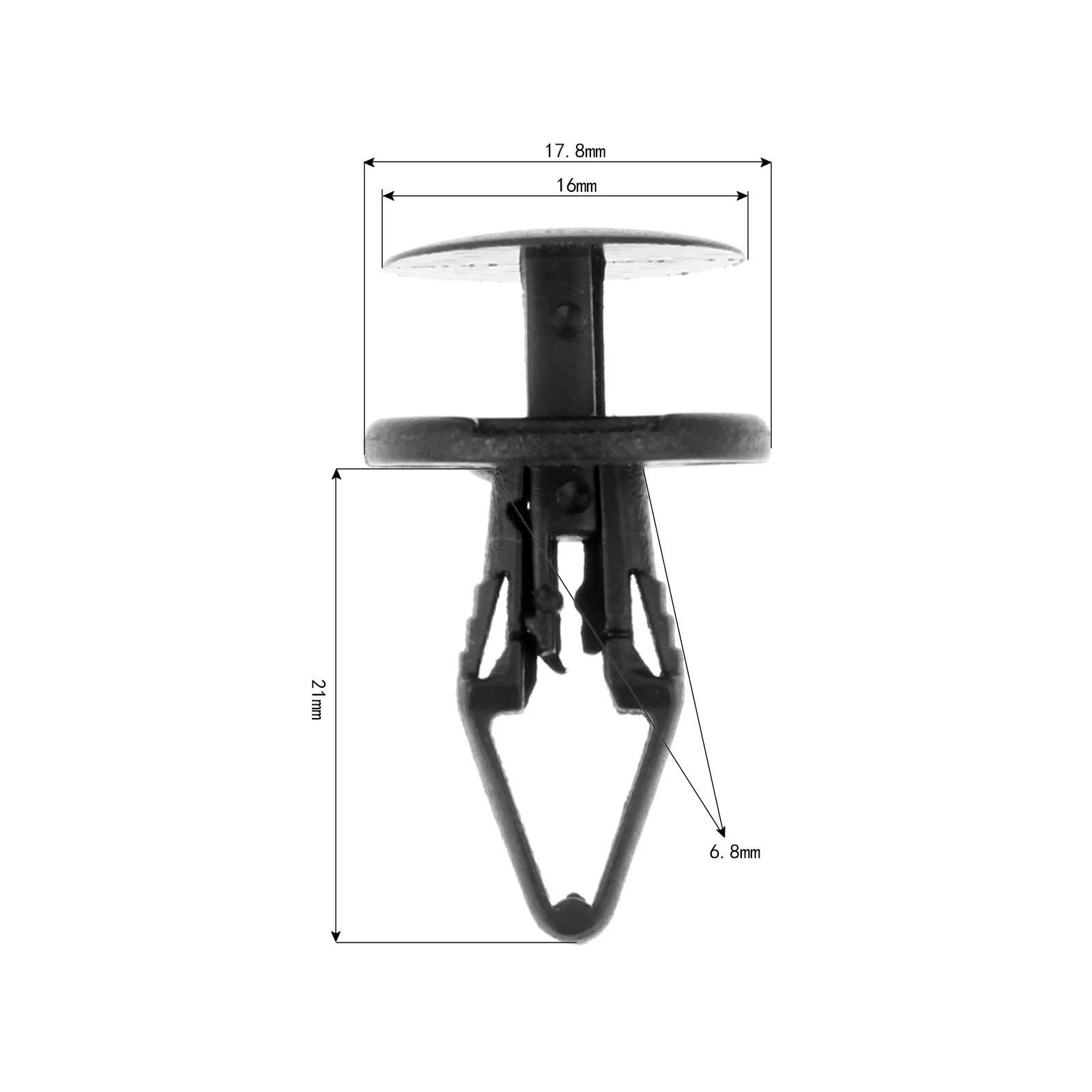 50 stücke Auto Fender Fastener Push-Typ Niet Clamp Kunststoff Halte Clips Fit für Fahrzeuge Universal 6,3mm Loch Größe zurück Verschluss