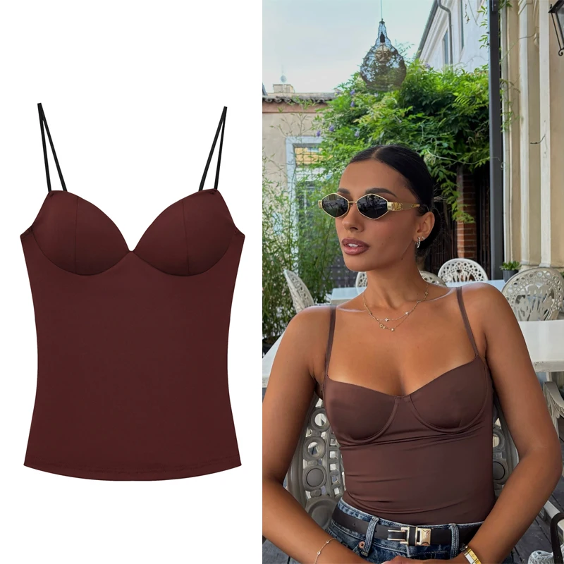 Korsett Damen Halter Tops Für Frau Elegante Frau Tops Weibliche Sommer Camis Tops Mit Trägern Body Crop Top Frau Ärmel Image