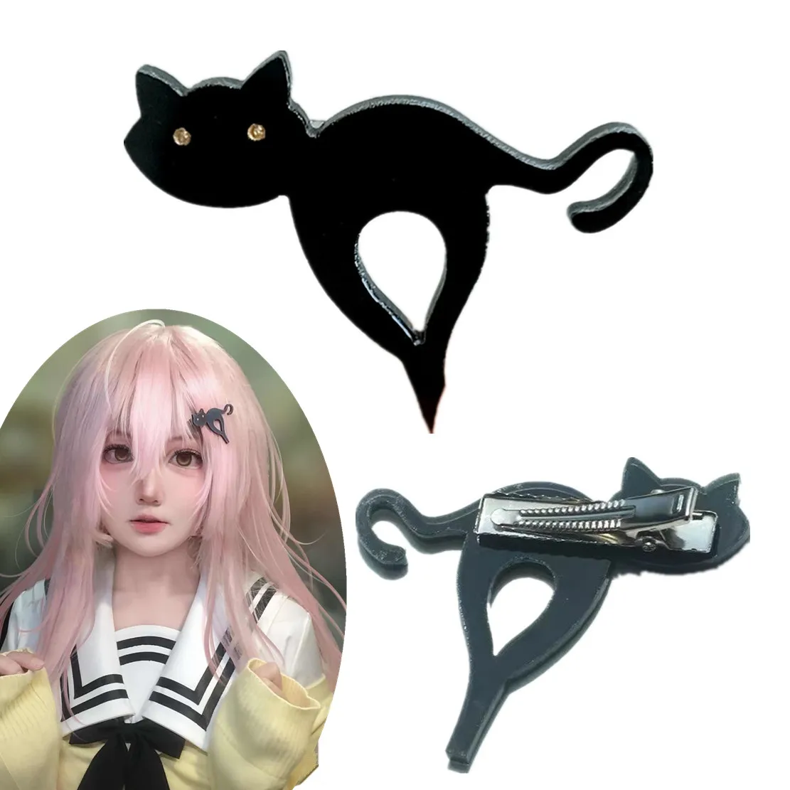 Spiel YOU and ME and HER: A Love Story Aoi Mukou Kopfbedeckung Cosplay Haarspange Acryl Schwarze Katze Prop Kopfschmuck Zubehör Weihnachtsgeschenk Image