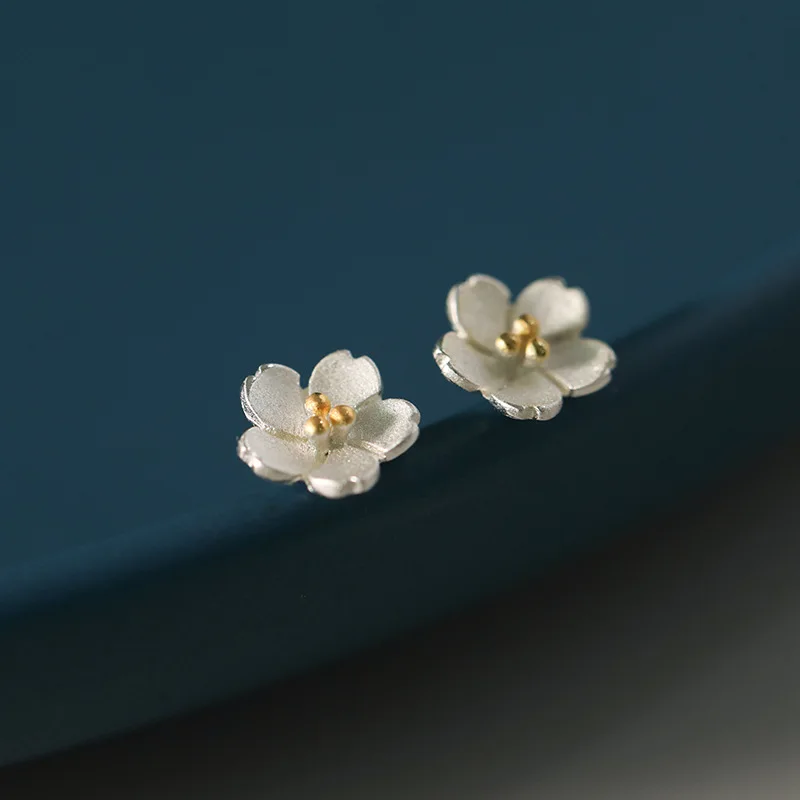925 Sterling Silber Blumen-Ohrringe Luxus-Schmuck Hochzeits-Piercing Damen-Ohrringe Großhandel Accessoires Schmuck für Frauen Image
