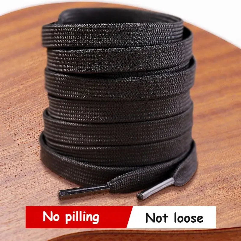 Neue weiße schwarze flache Schnürsenkel für Sneakers, Schnürsenkel, Schnürsenkel, klassische Schnürsenkel, 70/90/100/120/140/160 cm, hochwertige Schnürsenkel Image