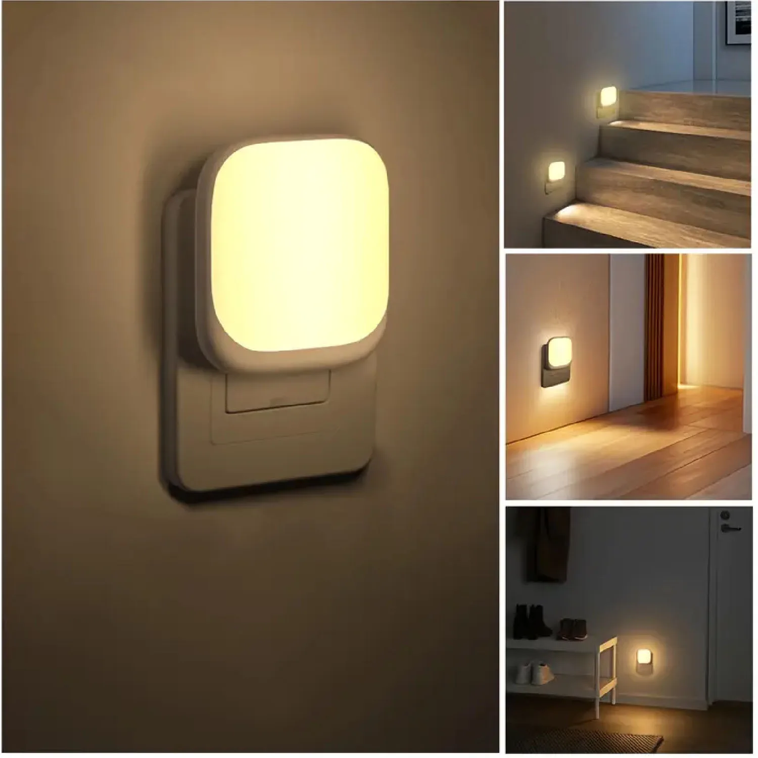 LED-Steckdosen-Nachtlicht, 1/2 Stück, mit Lichtsensor, 0,5W Steckdosen-Nachtlicht Geeignet für Erwachsene, 2700K