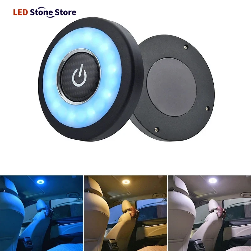 Lampe de lecture pour voiture, lampe de lecture nocturne, chargement USB, lumière de dôme magnétique, lumière décorative LED sans fil tactile, lumière intérieure de voiture