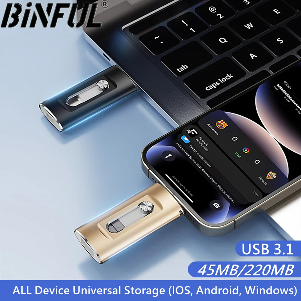 USB-Stick 512GB 256GB für iPhone USB 3.1 Speicherstick für Fotos und Videos Externer Speicher für Samsung/iPad/Android/PC Image