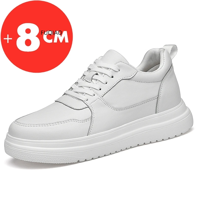 Große Größe Lift Männer Turnschuhe Aufzug Schuhe Erhöhung Höhe Erhöhen Einlegesohle 7-8CM High Heels Schuhe Aus Echtem Leder sport Schuhe