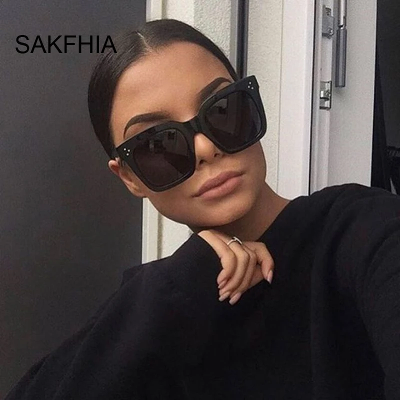 Platz Übergroße Sonnenbrille Frau Mode Schwarz Gradienten Vintage Sonnenbrille Weibliche Outdoor Shades Fahrer Retro Oculos De Sol Image