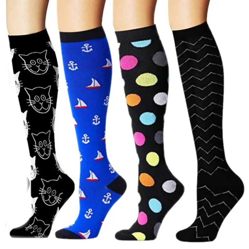 50 Stile Kompressionssocken Medizinische Pflegesocken Krampfadern Damen Herren Laufen Marathon Socken Beinlinderung Schmerzen Hohe Strümpfe Image