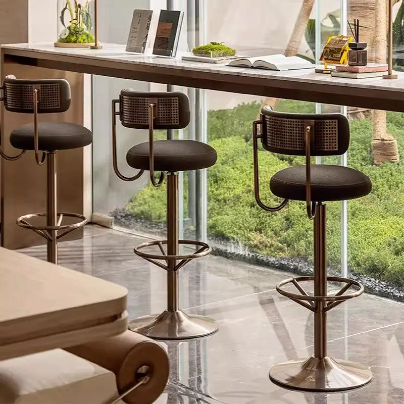 Minimalistischer schwarzer Barhocker, drehbar, moderne italienische, stabile Esszimmerstühle, ergonomische, einzigartige Sillas De Comedor Esszimmermöbel