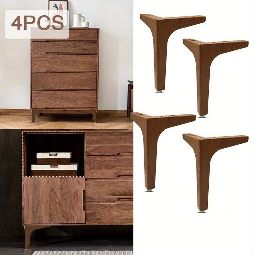 17cm Holz farbe gerade Dreieck Sofa Möbel Schrank Tischbeine Holz plattiert Metall Sofa Bein Küchen schrank Möbel Beine Image