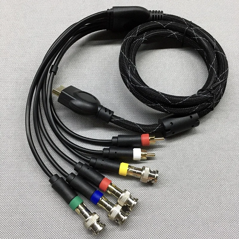 Hochwertiges RGB+Sync-Audio-Video-Kabel für PS2 und PS3 Spielkonsolen mit BNC-Anschluss, erhältlich in 1,8 m, kein Component-Kabel. Image