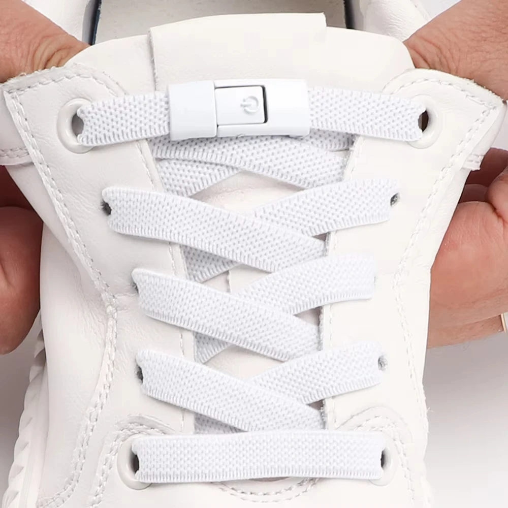 NEUE Schnürsenkel mit Druckverschluss ohne Binden, Elastische Schnürsenkel für Sneaker und Tennisschuhe, Schnürsenkel ohne Binden, Schuhzubehör, 1 Paar/2 Paar Image