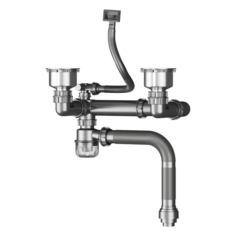 Anti-geruch Abflussrohr T-stück Waschbecken Abfluss Universal Set Küche Waschbecken Waschbecken Badezimmer Fallrohr Armaturen Einzel Und Doppel Waschbecken