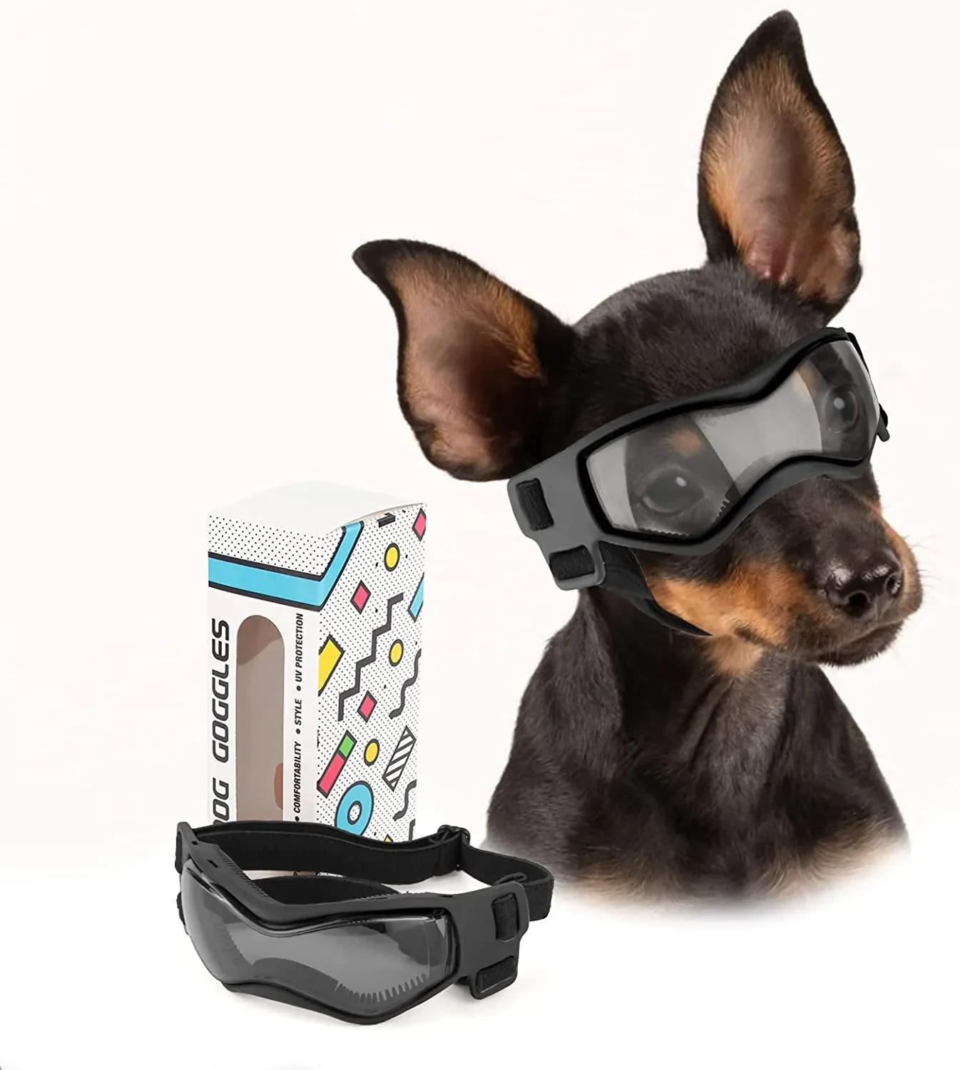 UV-Schutzbrille für Hunde, Katzen, Sonnenbrille, coole Schutzbrille für kleine und mittelgroße Hunde, Outdoor-Reiten, Haustiere, Zubehör Image