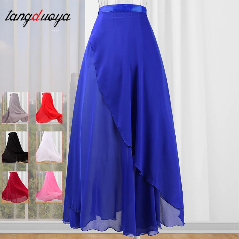 Chiffon Ballett Tanz Rock Tanz Skate Wrap Schal Gymnastik Ballerina Lyrical Lange Ballett Rock Ballett Tanz Kleid Frauen