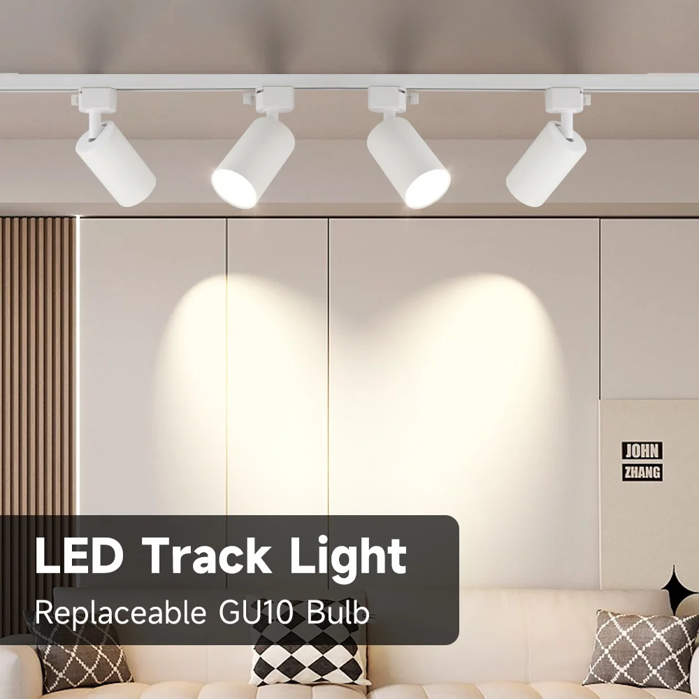GU10 LED-Deckenstrahler für Schienenbeleuchtung, 110V 220V Komplettsets, Spotlights für Innenbereiche, Schienenbeleuchtung für Wohnzimmer und Küche, Deckenlampe