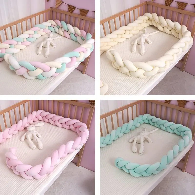 Babybett-Schutz, Bettgeflecht, Knotenkissen für Kleinkinder, Kinder, 3 Anteile, Kleinkind-Babybett-Stoßstangen im Kinderbett, Neugeborene, 1 m, Raumdekoration Image