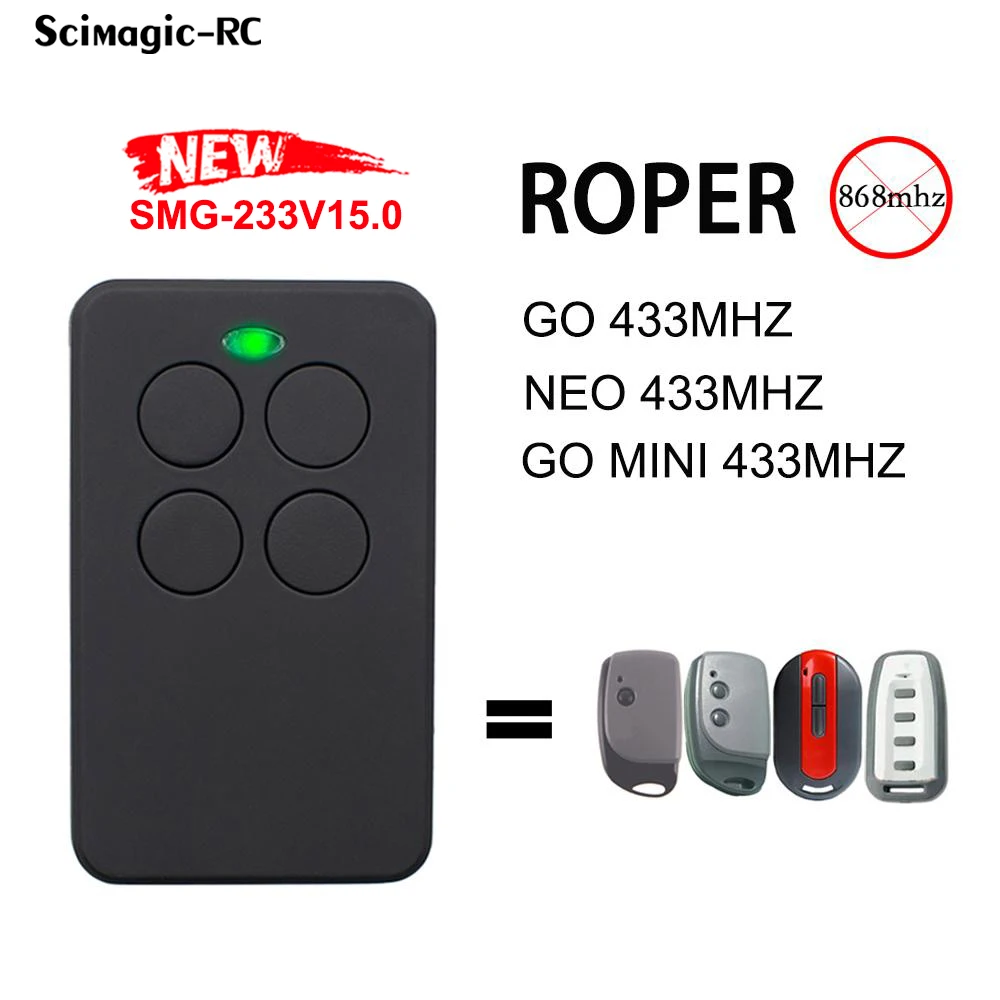 Für ROPER NEO10 NEO20 NER2DCS NER1DCS Garagentor-Fernbedienung 433,92 MHz Rolling Code kompatibel mit ROPER-Fernbedienung Image