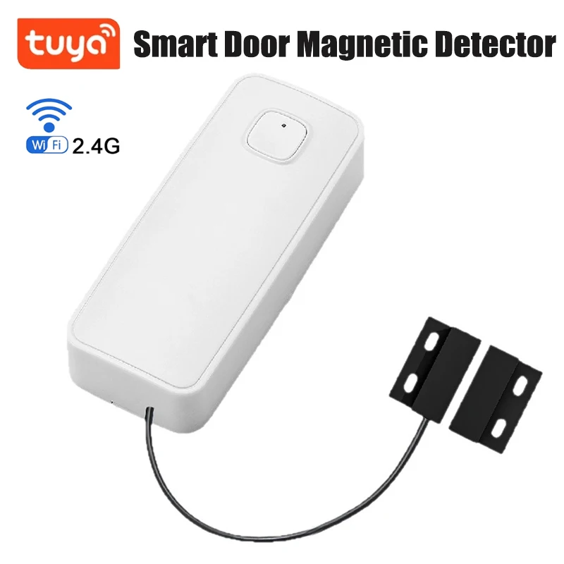 Tuya WIFI Smart Tür- und Fenster-Magnetsensor, Offen-Geschlossen-Detektor, Sicherheitsalarm, Haus-Diebstahlschutz, Sensor für Eisen- und Rolltüren Image