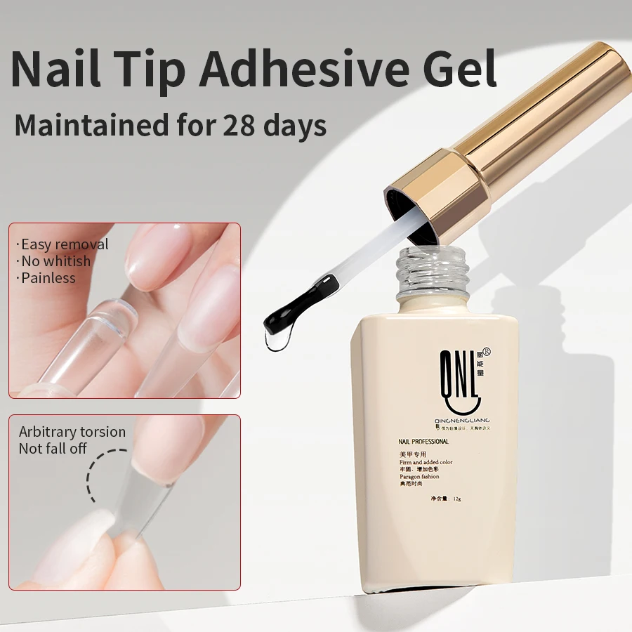 RS NAIL 12 g starker, weicher Nagelspitzen-Klebegel zum Aufdrücken falscher Nägel, fester Aufkleber, selbstklebend für Nagelkunst, Soak Off UV-Spitzen-Kleber Image