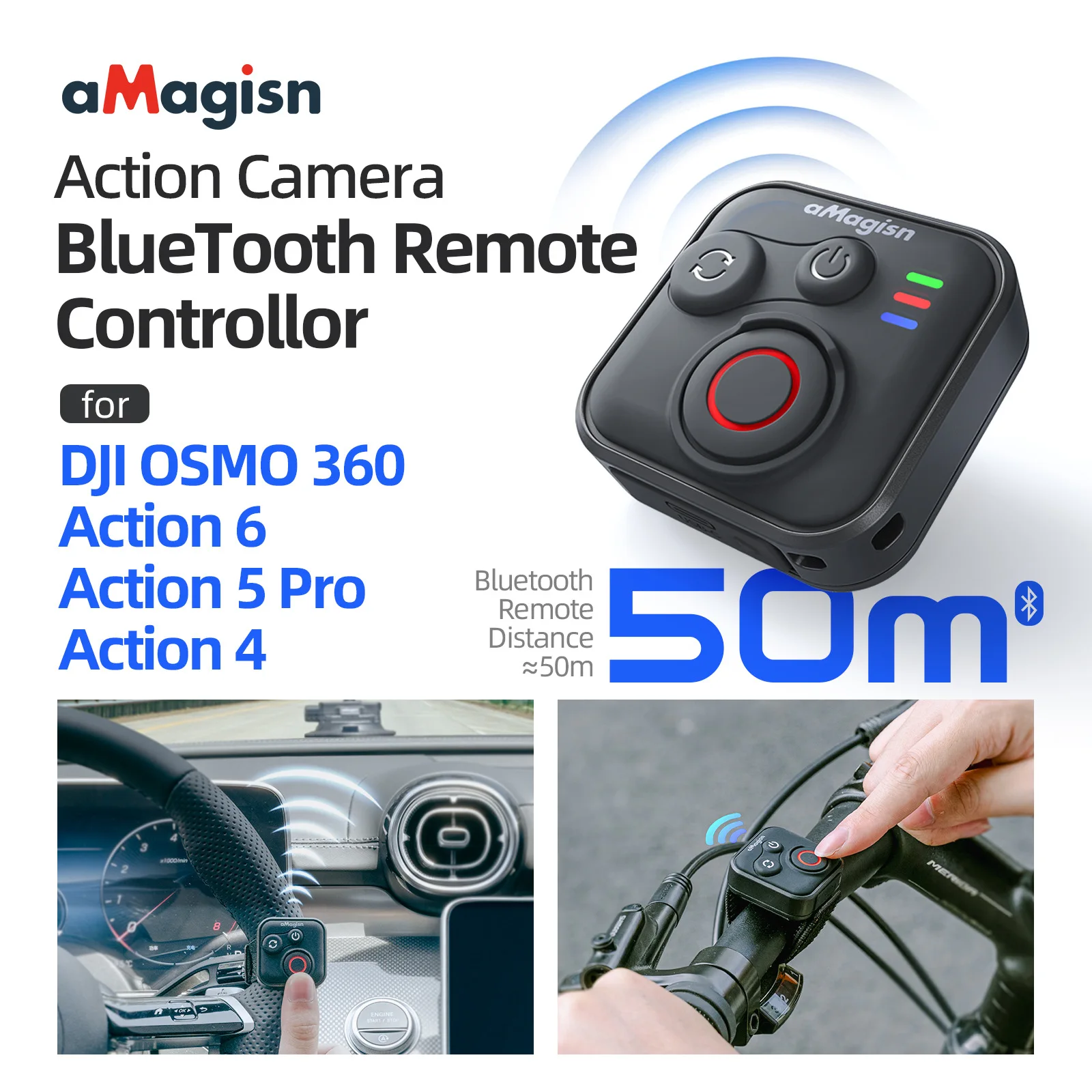 Bluetooth-Funkfernbedienung für DJI OSMO 360 Action 6 5 Pro /4 mit Handschlaufe für Sportkamera-Zubehör Image