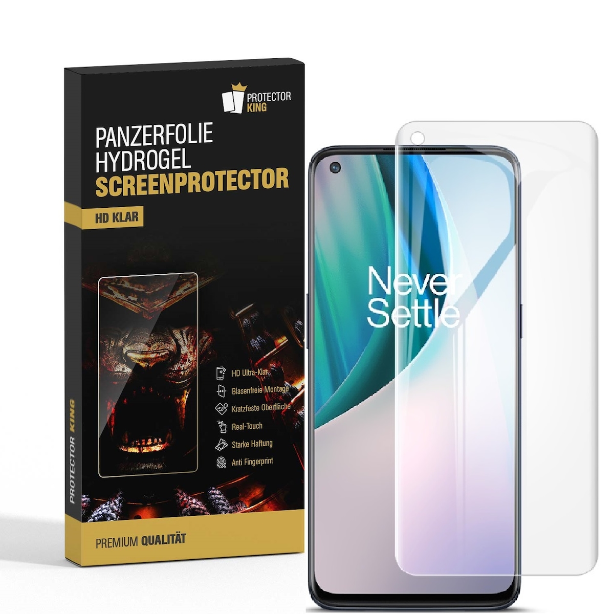4x Hydrogel-Glass für OnePlus Nord N10 Selbstheilend für Micro Kratzer 3D KLAR Panzerfolie Displayschutz Schutzfolie Screen-Protector Image