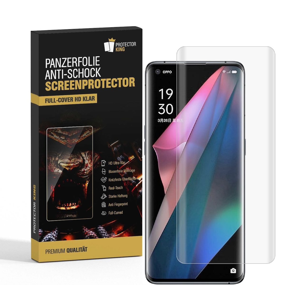 2x Panzerfolie für Oppo Find X3 Pro FULL COVER Displayschutzfolie HD KLAR Schutzfolie Folie Image