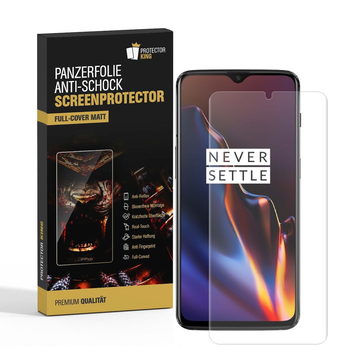 1x Panzerfolie für OnePlus 7T FULL COVER Displayschutzfolie ANTI-SCHOCK MATT Image
