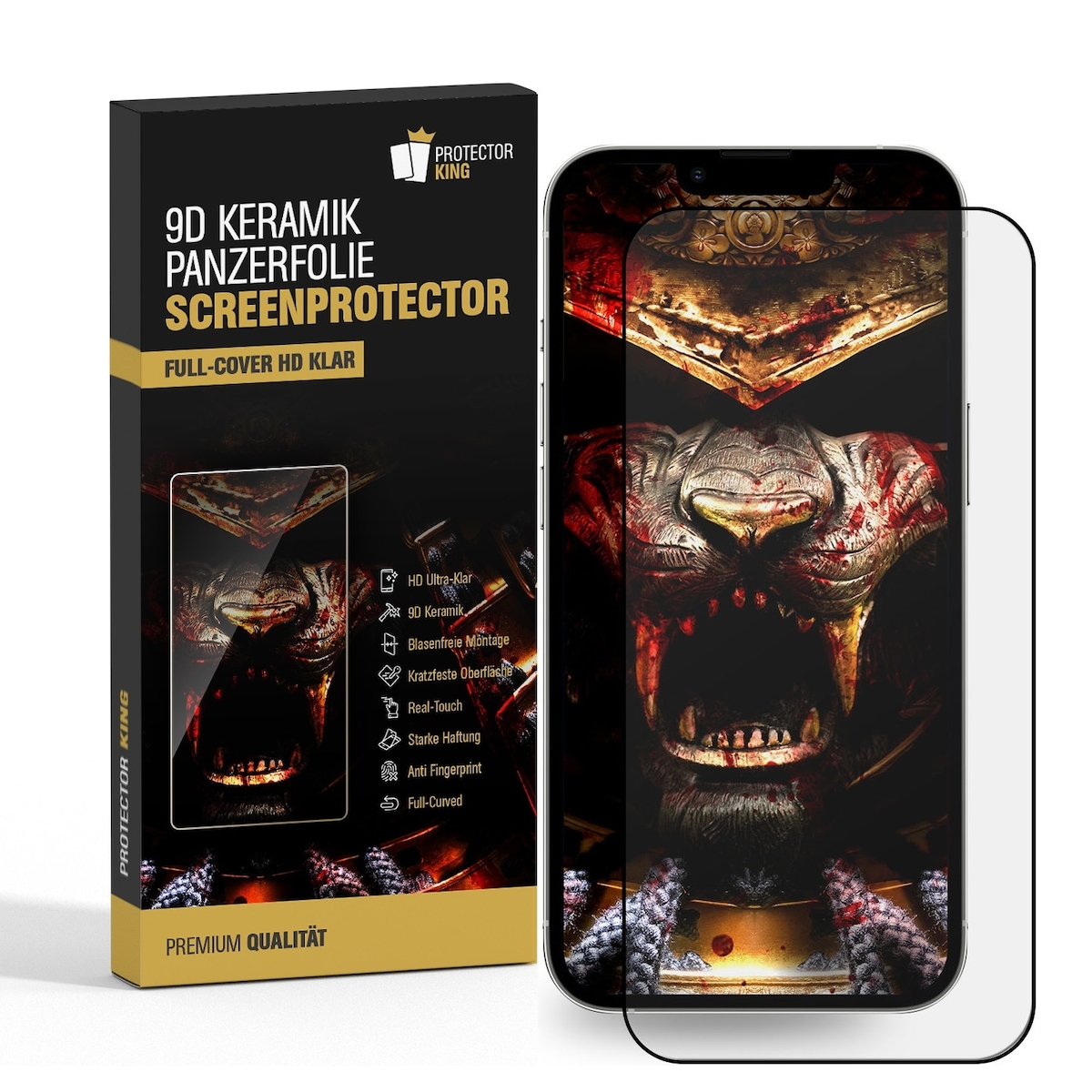 5x Keramik-Glass für iPhone 16e FULL COVER HD KLAR Panzerfolie Displayschutz Schutzfolie Screen-Protector