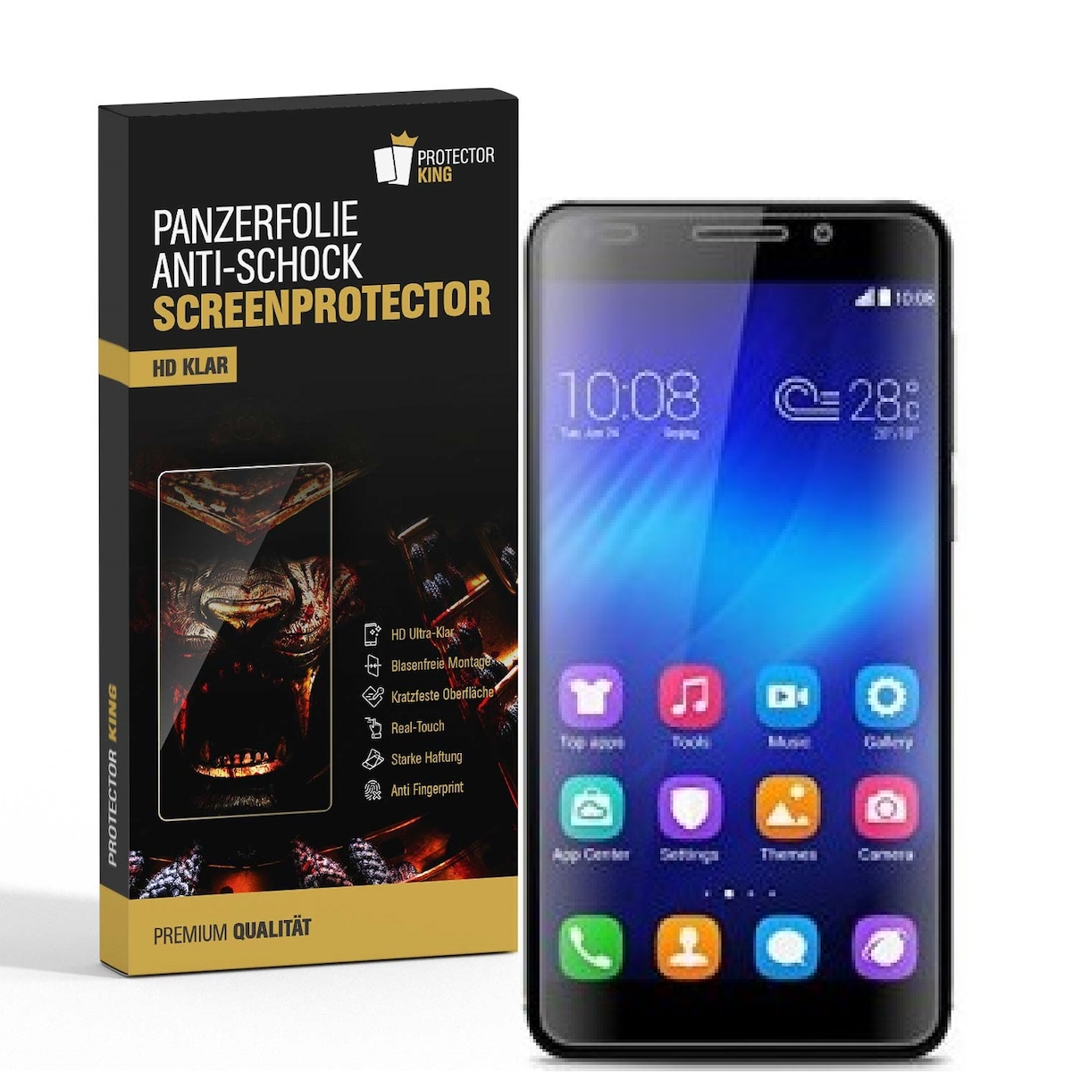 3x Panzerfolie für Huawei Honor 6 ANTI-SCHOCK Displayschutzfolie HD ULTRA KLAR Image