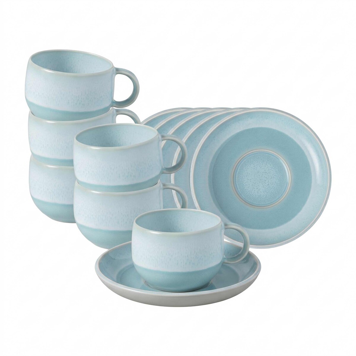 like. by Villeroy & Boch Perlemor Aqua Espressotasse mit Untertasse 60 ml 6er Set Image