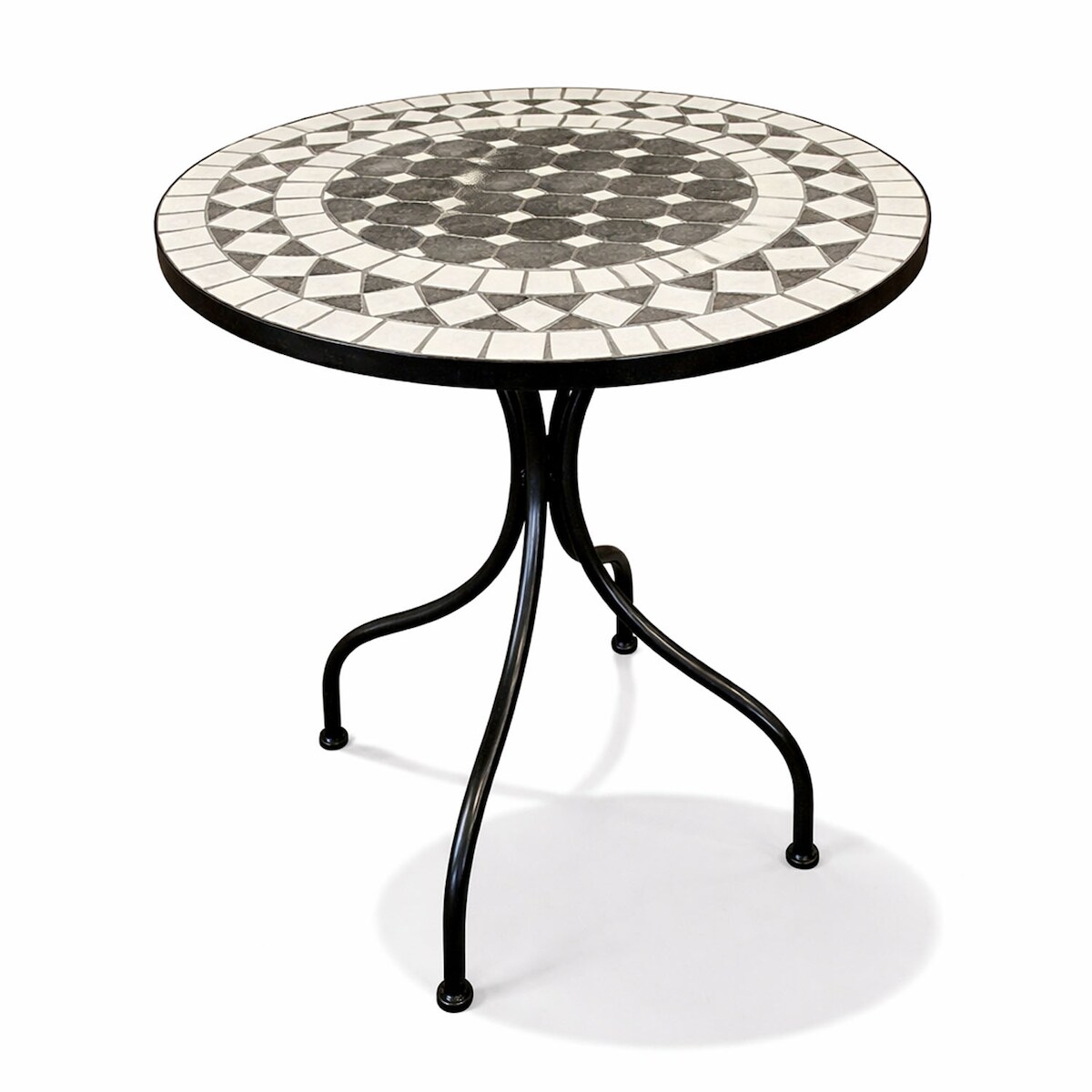 Mojawo Mosaik Tisch Balkontisch Gartentisch rund Ø60xH70 cm Anthrazit /Grau Image