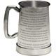 I LUV LTD The King's Shilling One Pint Tankard Glass Bottom Hand Made English Pewter Tankard with C Shaped Handle - Beer tankard with Engraved Custom Text & Gift Packaging