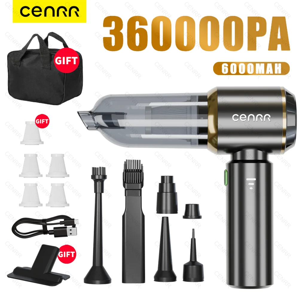 Cenrr 360000pa Auto Staubsauger Haushalts gerät leistungs starke drahtlose Auto Reiniger Handheld tragbare Staubsauger Reinigungs maschine Image