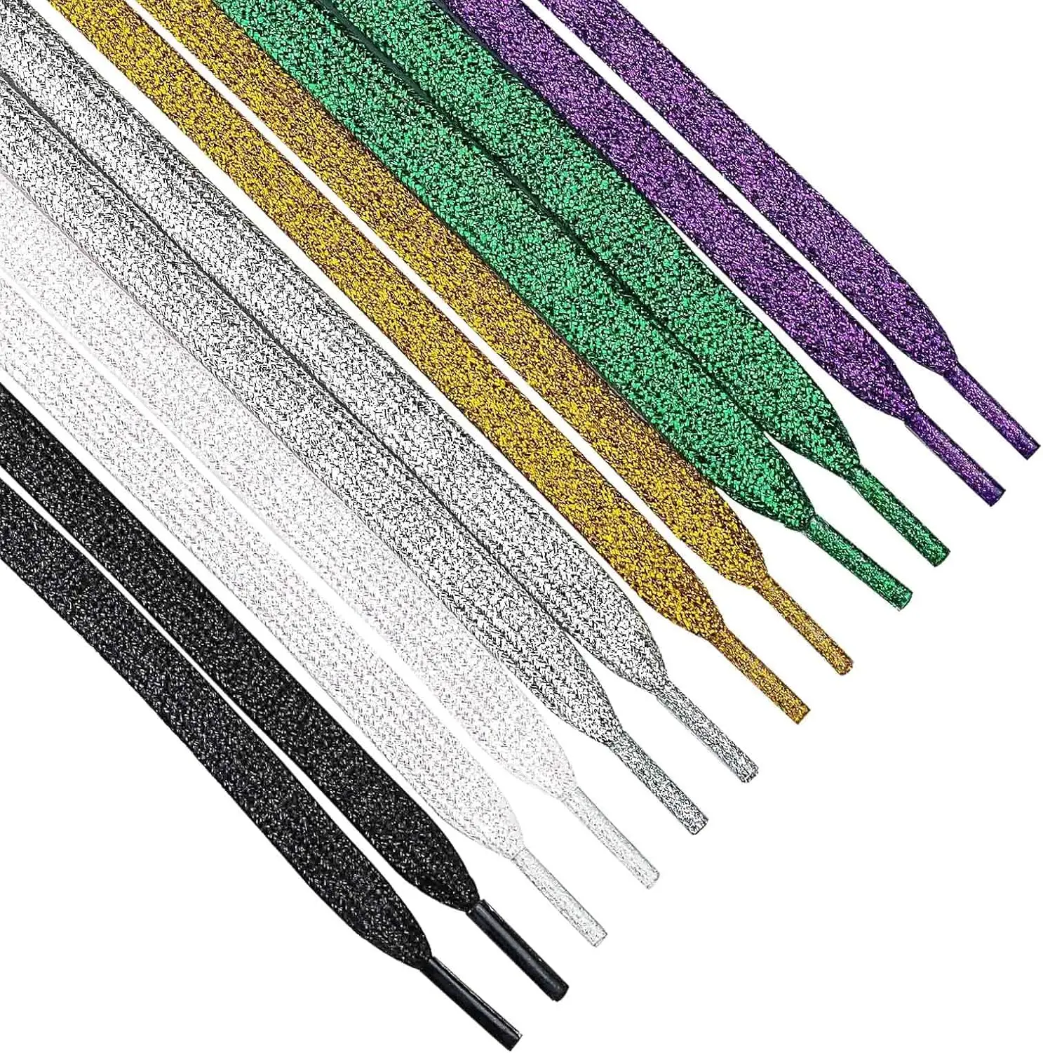 19 Farben Glänzende Gold- und Silber-Schnürsenkel 100-140cm Sneaker-Schnürsenkel Stiefelschnürsenkel Regenbogen Perlmutt-Schnürsenkel