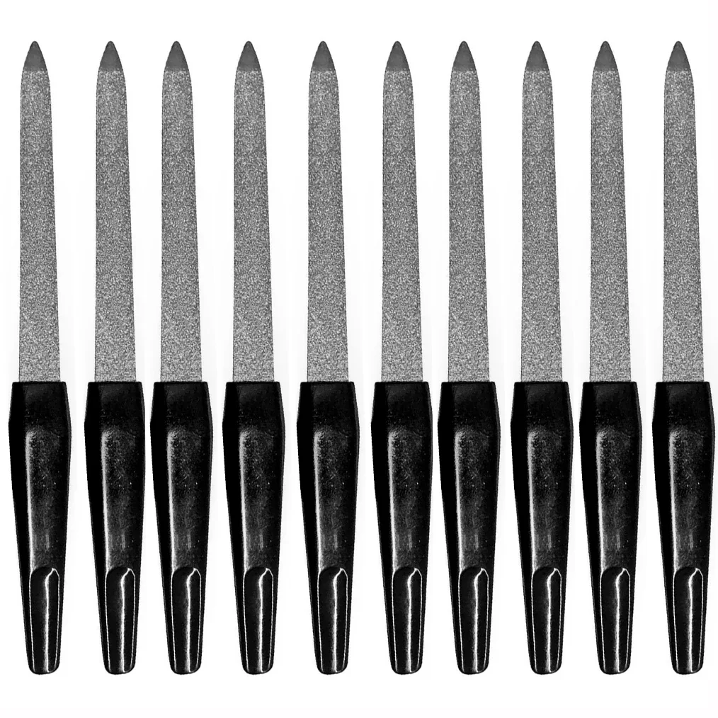 10 Stück DIY Nail Art Professionelle Nagelfeile Metall-Nagelfeile Doppelseitige Hochwertige Nagelfeile Maniküre Pediküre Schönheitswerkzeuge Image