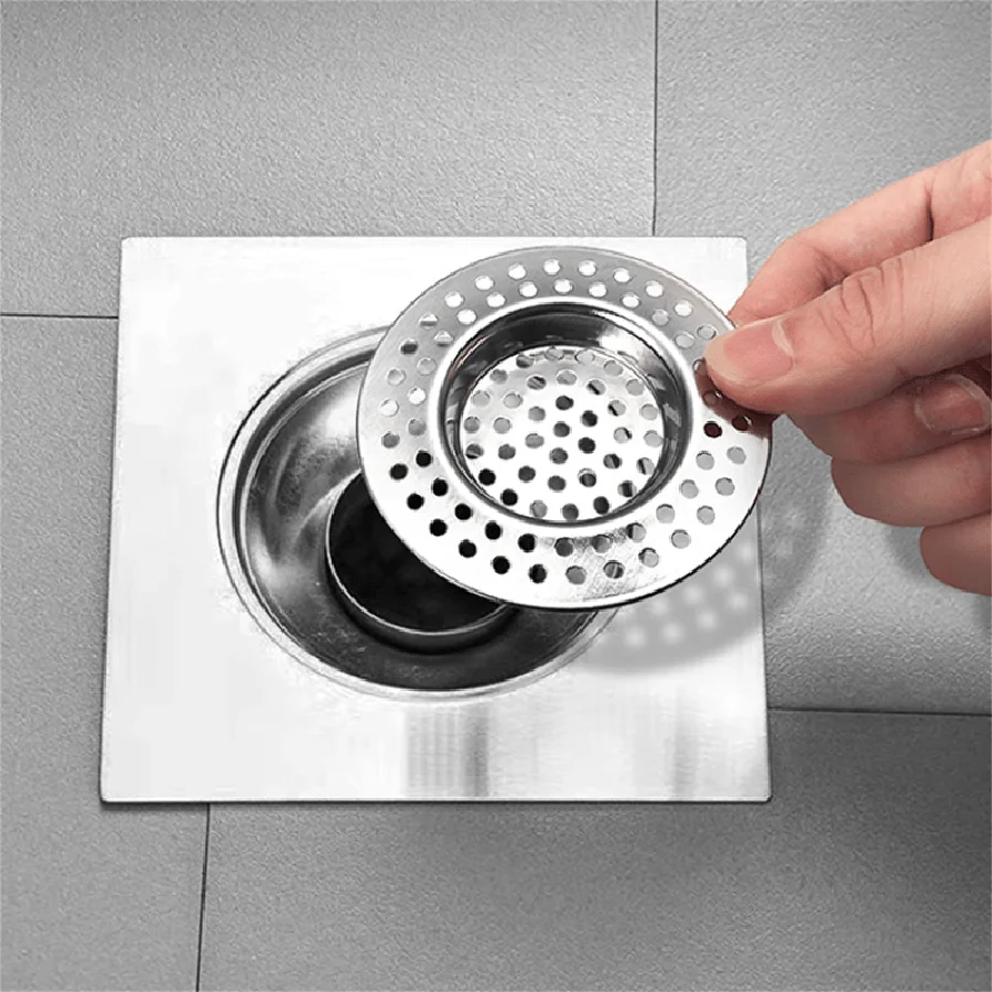 1PC Edelstahl Küche Waschbecken Waschbecken Filter Boden Leckage Netto Toilette kreisförmige Kanalisation Becken Haar verstopfung-Beweis Bodenablauf Abdeckung