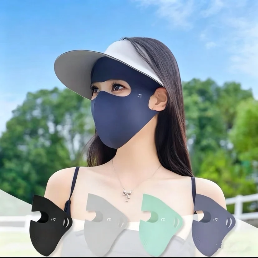1/2 Stück Sommer Vollgesichtsmaske Sonnenschutz für Männer und Frauen Gesichtsmaske für Outdoor-Reisen Ice Sense Atmungsaktiver Elastischer Facekini Image