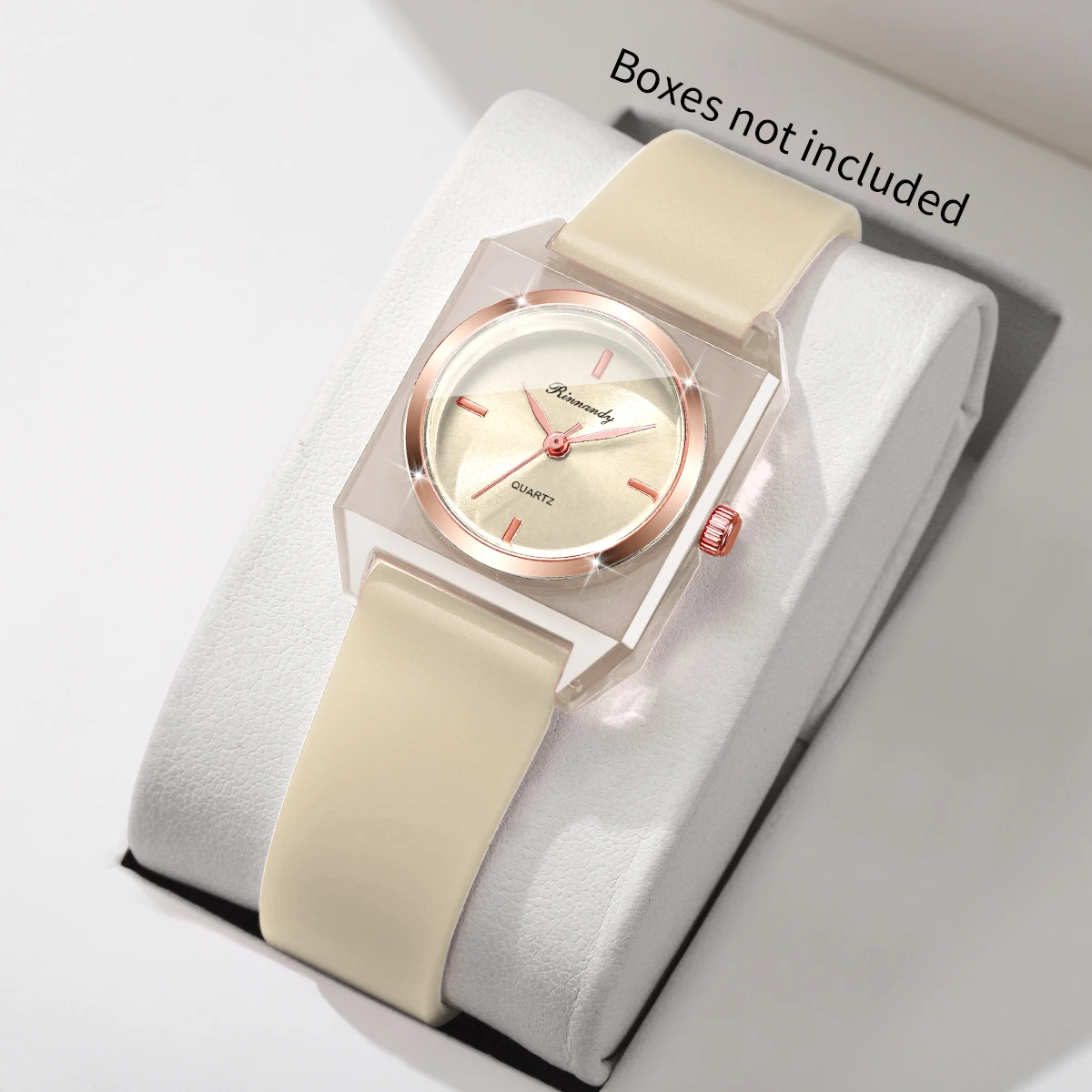 Modische Damenuhren mit rechteckigem Zifferblatt, Silikonband, analoge Quarz-Armbanduhren für Mädchen, Uhr, Reloj Mujer (ohne Box) Image