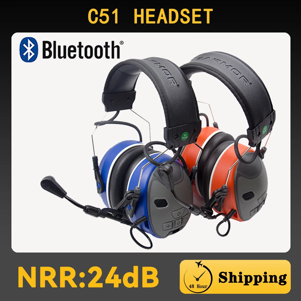 EARMOR-C51-Electronic Headset mit Geräusch unterdrückung, taktische Kommunikation ausrüstung, schützendes Headset, Bluetooth 5,1 Image
