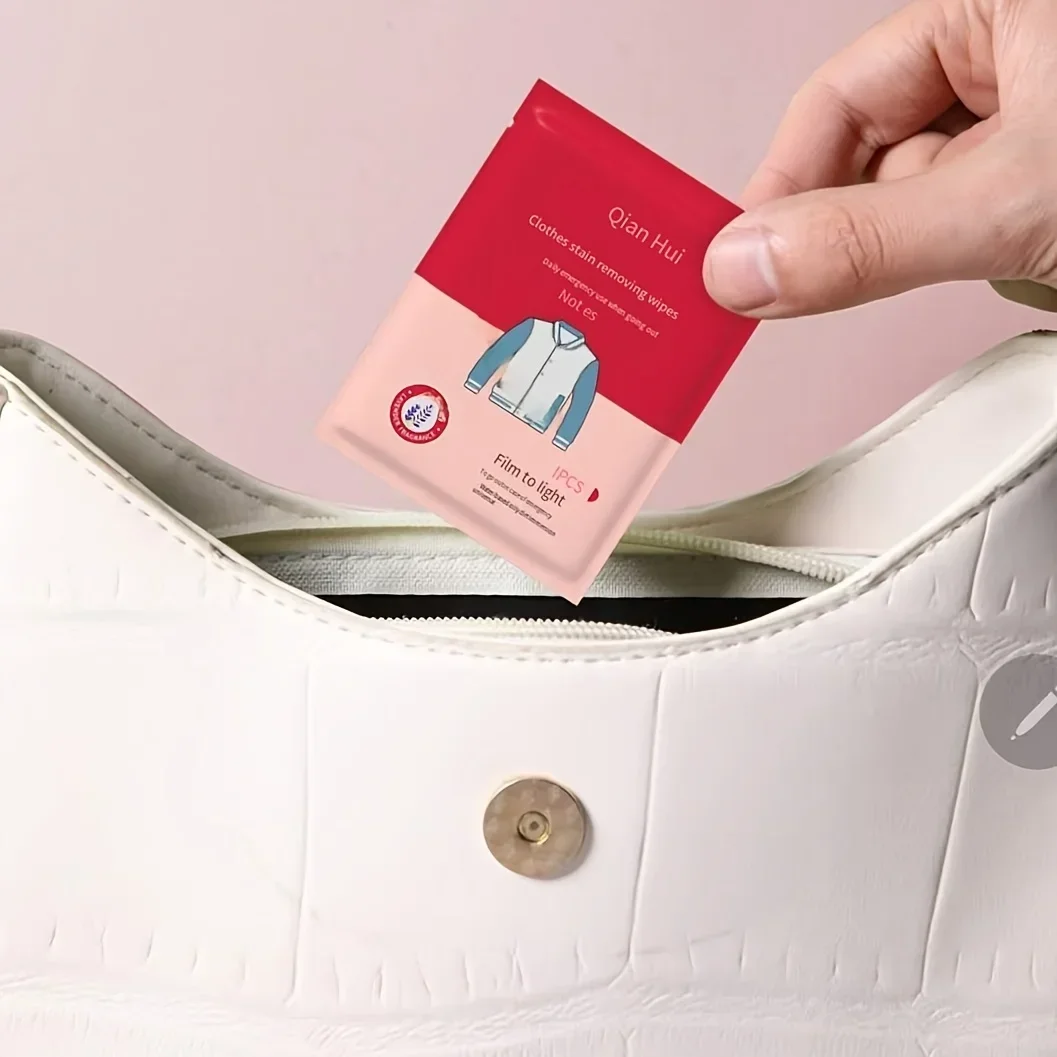 1 Packung/20 Stück Einzeln Verpackte Fleckenentferner-Tücher für Kleidung und Schuhe Notfall Ohne Waschen Tragbare Fleckenentferner-Tücher Image