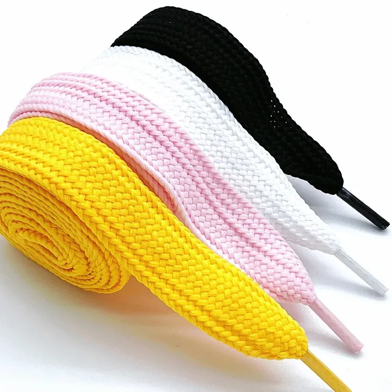 Neue 2 cm breite modische Schnürsenkel für Herren und Damen, Sneakers, flache Schuhe, Freizeitschuhe, Schnürsenkellänge 100/120/140/160 cm, Schnürsenkel in 18 Farben