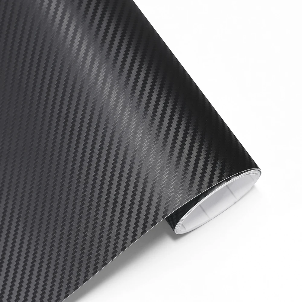 3D Carbon Fiber Schwarz Vinyl Wrap Auto Motorrad Klebstoff Vinyl Körper Wrapping Film PVC Styling Auto Aufkleber Auto Zubehör Image